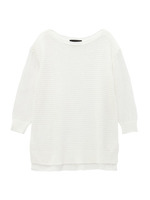 ミディロングボートネックニット/ホワイト(003)