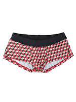 モザイク柄ヒップハンガーパンツ/レッド系(363)