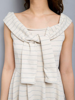 ラメボーダー裏毛ワンピ/グレー