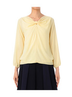 リボン風デザインプルオーバー/イエロー系(031)