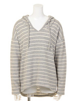 ルーズニットソーパーカー/GRY