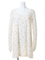 ローズＴシャツドレス/OWHT