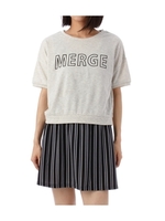 ロゴカットソー+ストライプワンピースセット/ホワイト(004)