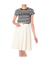 ロゴボーダーTシャツ+裏毛フレアスカートセット/レッド系(064)