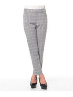 格子クロップドパンツ/ホワイト