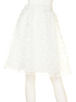 幾何柄オーガンジースカート/Off White