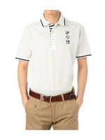 機能素材プリントカノコポロシャツ/ブルー系(092)