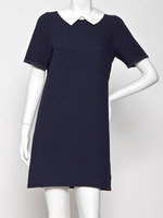 衿バイカラーワンピ/BEG