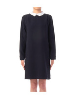 襟つきサックワンピース/ネイビー(393)