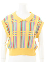 襟付きカラフルニットプルオーバー/ORG