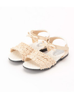 三段フリルサンダル/ベージュ系(054)