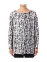 織り柄デザインプルオーバーブラウス/ブラック(119)