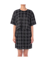 千鳥柄セットアップ風ワンピース/ブラウン系(243)