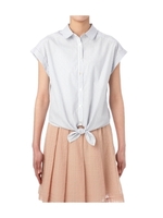 前結びストライプブラウス/オフホワイト(303)