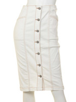 前釦デニムタイトSK/オフホワイト