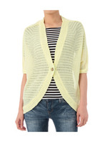 透かしニットボレロカーディガン/イエロー系(032)