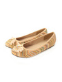 編み素材リボンバレエシューズ/ベージュ系(451)
