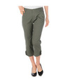 綿×麻クロップドパンツ/カーキ系(027)