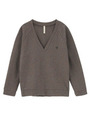 Vネックツイードプルオーバー/ダークグレー(013)