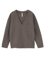 Vネックツイードプルオーバー/ダークグレー(013)
