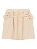 ダブルリボンギャザースカート/ライトベージュ(051)