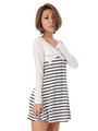 ボーダー切替ワンピース/WHITE