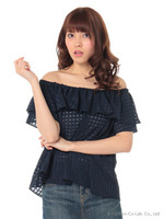 シャドーギンガムオフショル/キイロ