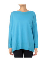 ボートネックオーバーニット/ブルー系(092)