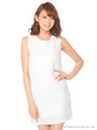 後ろZIPノースリブワンピース/オフホワイト