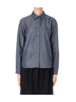 光沢ダンガリーシャツ/ネイビー系(093)