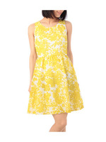 透かしチェック&フラワーノースリワンピース/ブラック(119)