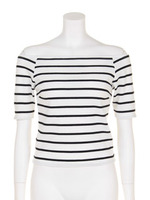 オフショルダーリブTOP/WHT