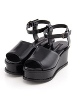 ストライプサンダル/ブラック