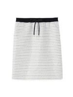 配色切り替え格子柄ミディ丈スカート/ホワイト(201)