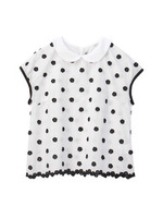 立体フラワー刺繍シャツ/ブラック(119)