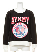 AFTER SCHOOL ベロアトップス/BLACK