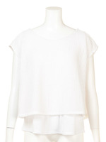 CLラウンドヘムレイヤードルーズTOP/WHT