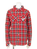 GAUZE PLAID RAGLAN SHIRT/RED