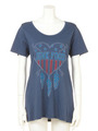 JUNKFOOD Heart&Feather チュニックTシャツ/TrueNavy(TRNY)