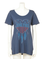 JUNKFOOD Heart&Feather チュニックTシャツ/TrueNavy(TRNY)