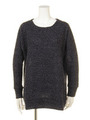 MOHAIR LAME BOUCLE KNIT PULLOVER TOP/NAVY