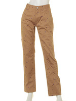 STAR-EMBROIDERY CHINO PANTS/BEIGE