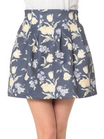 【dazzlin】チューリップ柄コクーンミニスカート/イエロー