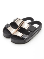 フラットサンダル/ダークシルバー/ブラック