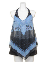 【Pinky&Dianne】ペイズリースカーフヘム/ブラウン