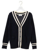 ラインニットカーディガン/YEL