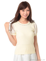 ワイドRIB袖シフォンPO/イエロー