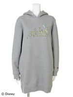 TINK L/S SWEAT HOODIE DRESS/WHITE
