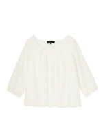 [L]クレープバルーンカットソー/ブラック(019)