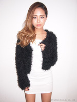 feather short knit CD/BLK